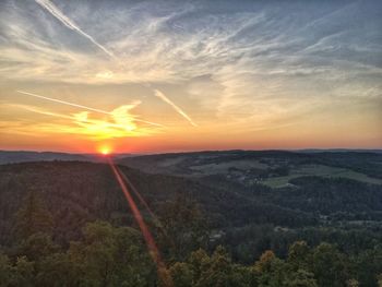 Scenic view of sunset over sea