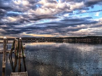 Reflection of clouds in calm sea