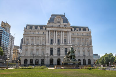 Low angle view of historical building against clear sky