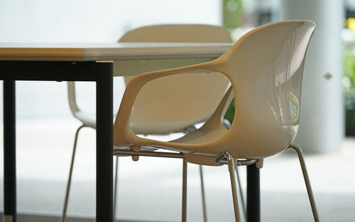 Close-up of table and chair