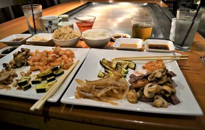 Close-up of food in plate on table