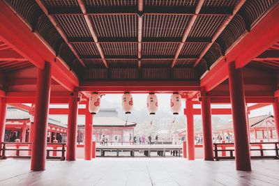 View of building with red columns