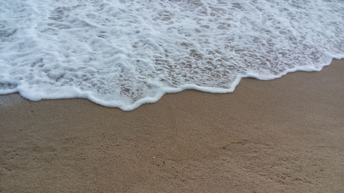 High angle view of surf on beach