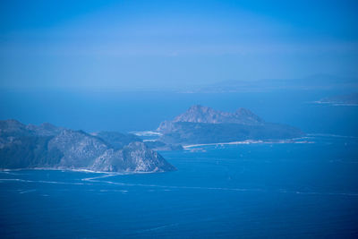 Aerial view of the cies islands in galicia 
 - spain