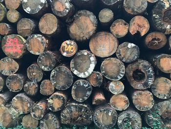 Full frame shot of logs