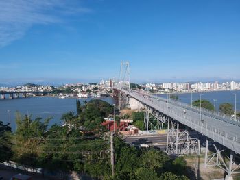 High angle view of bridge over river in city