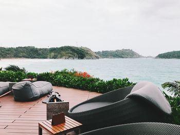 Scenic view of lake against clear sky