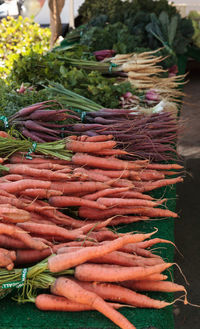 Close-up of various vegetables for sale in market