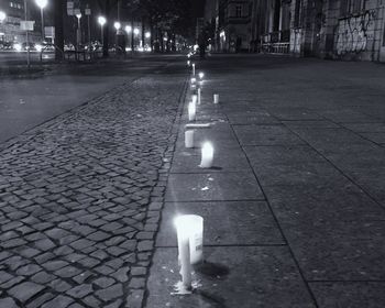 Illuminated street light at night