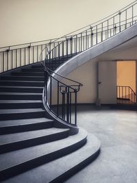 Staircase of building against clear sky