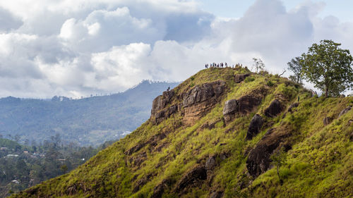 View of mountain against cloudy sky