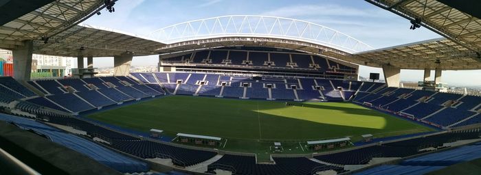 High angle view of empty stadium