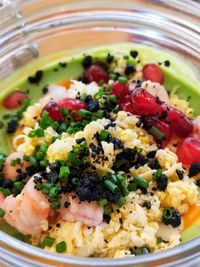 Close-up of chopped fruits in bowl