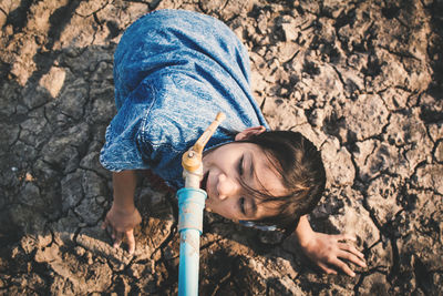 Close-up of boy in water