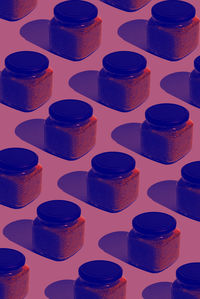 Pattern of glass jars of editable style. good for social media, web-design, food background.