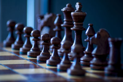 Close-up of chess pieces