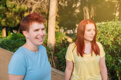 Lesbian couple holding hands