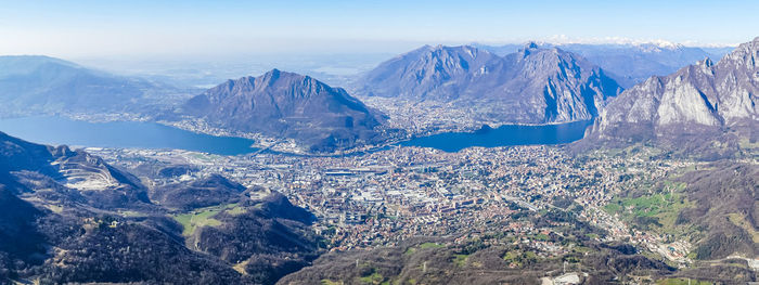 Aerial view of snowcapped mountains