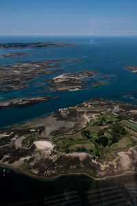 High angle view of sea against sky