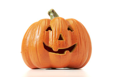 Close-up of pumpkin against white background