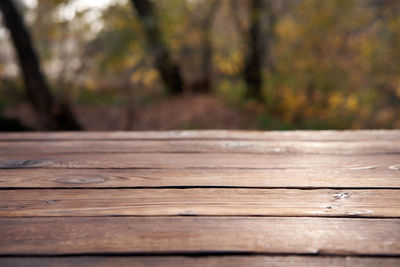 Surface level of wooden table
