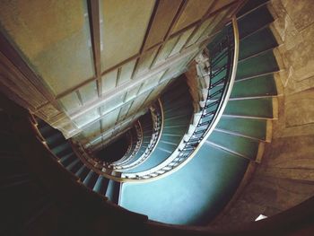 Low angle view of spiral stairs