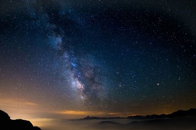 Star field against sky at night