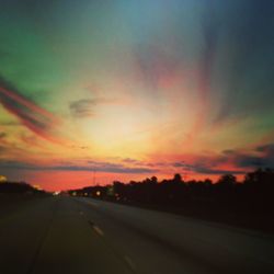 Country road at sunset