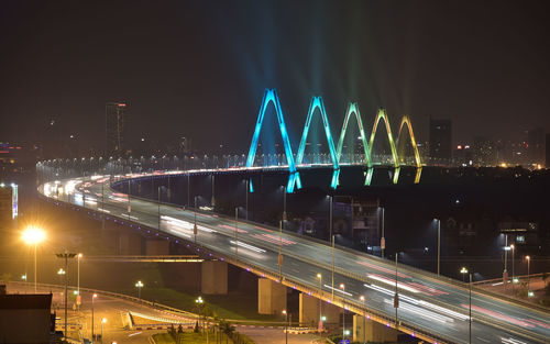 Illuminated city at night