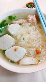 Close-up of soup in bowl