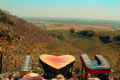 Scenic view of landscape against clear sky