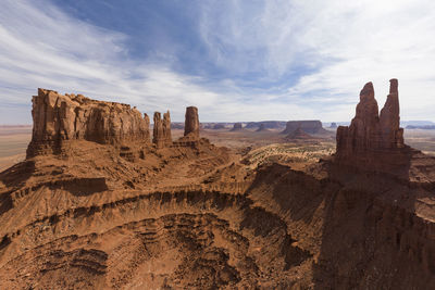 View of rock formations against sky