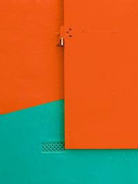 Closed orange door