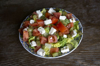 Directly above shot of food in bowl