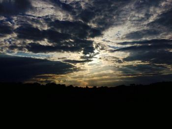 Silhouette of landscape at sunset