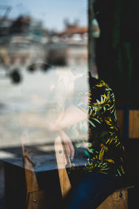 Close-up of glass window