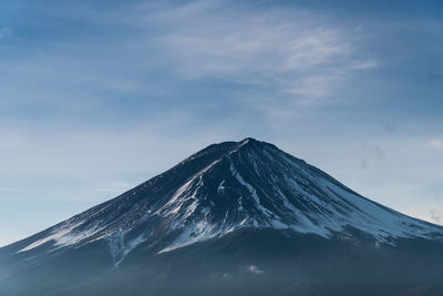 Scenic view of snowcapped mountain against sky