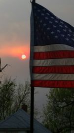 American flag against sky