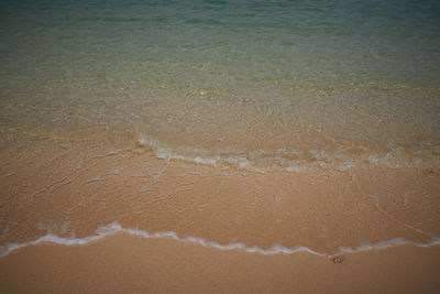 High angle view of surf on beach