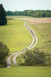 Scenic view of land against sky