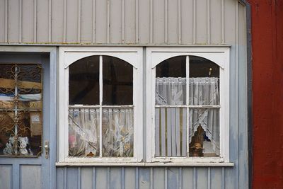 Full frame shot of window of old building