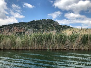 Scenic view of land against sky