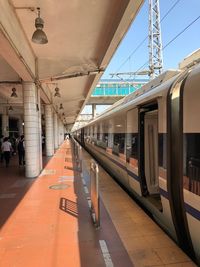 Train at railroad station platform