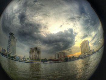 Cloudy sky over city