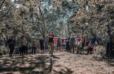 Group of people in the forest