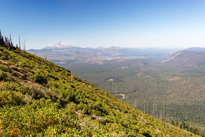 Scenic view of landscape against clear sky