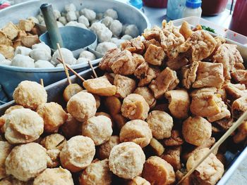 High angle view of food in container