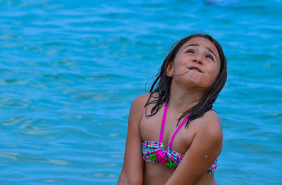 Young woman in swimming pool