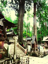 Panoramic view of buildings against trees