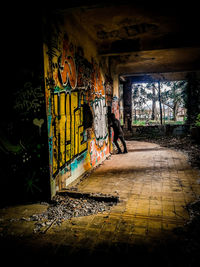 Full length of man in abandoned building